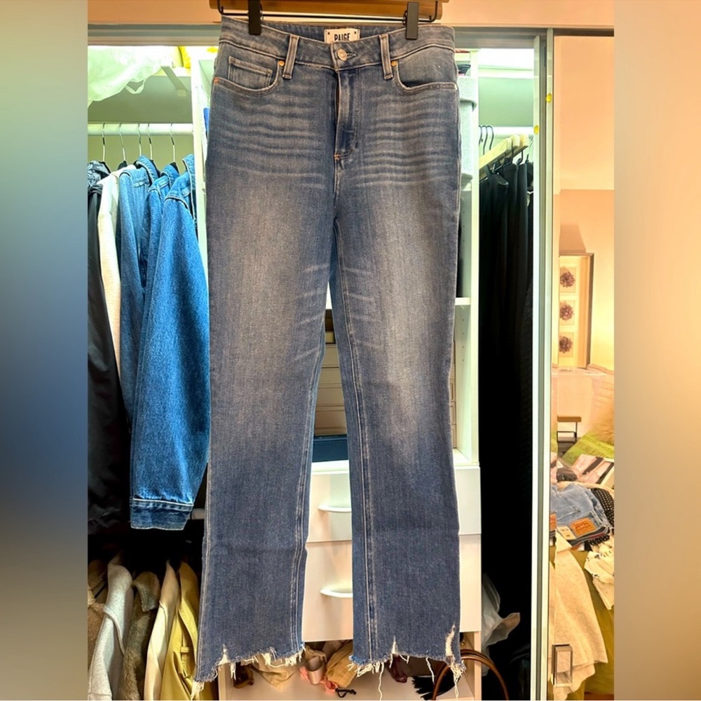 Paige Cindy Mel Wash Jeans with Destroyed Hem Size 26